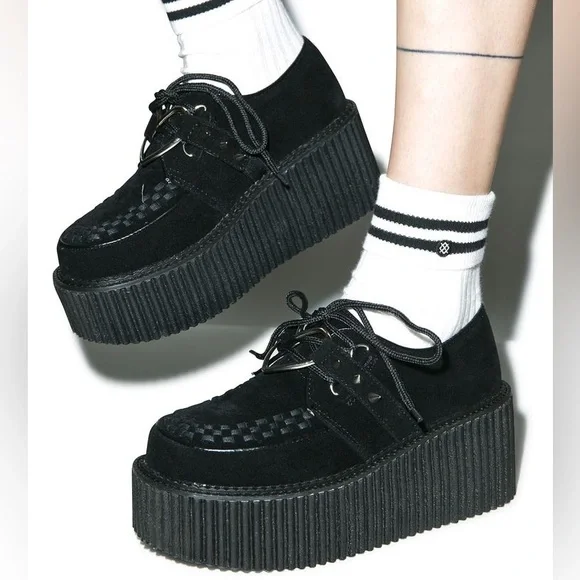 Demonia Black Platform Creeper 206 Size 9 - Picture 1 of 10